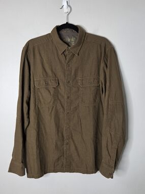 KÜHL Olive Brown Button-Front Utility Shirt In Soft Corduroy